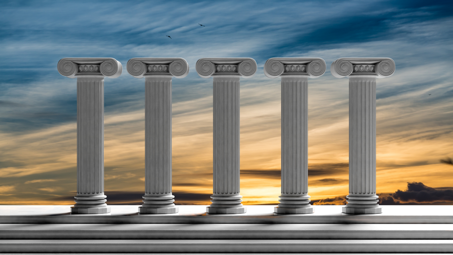 five pillars signifying content pillars for social media